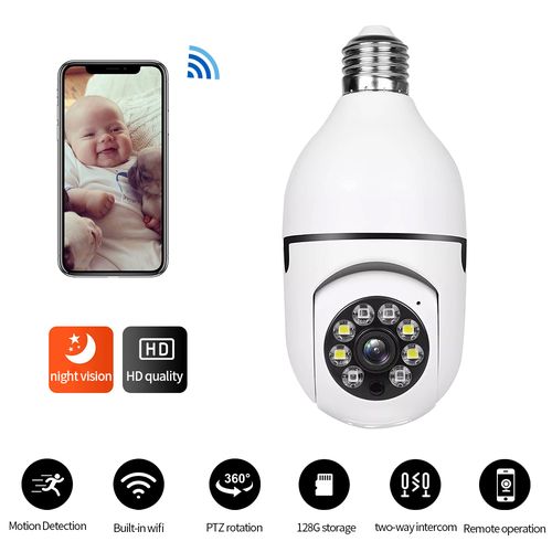 Double Lens PTZ Bulb WiFi Camera